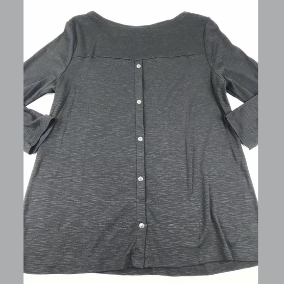 J Jill Black Button Back Tunic Tee Top Pima SZ M - Picture 7 of 7
